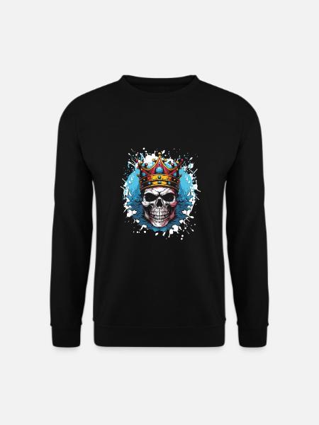 Skull King Crown Skeleton - Unisex Sweatshirt - black