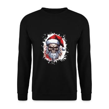 Santa Claus Skull - Unisex Sweatshirt - black - Front - Alina (178cm) & Michal (187cm)