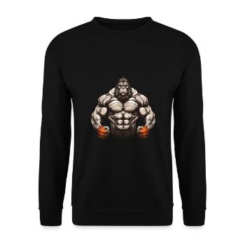 Musculation Gorilla - Sweat-shirt Unisexe - noir - Devant - Alina (178cm) & Michal (187cm)