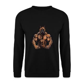Musculation canine - Sweat-shirt Unisexe - noir - Devant - Alina (178cm) & Michal (187cm)