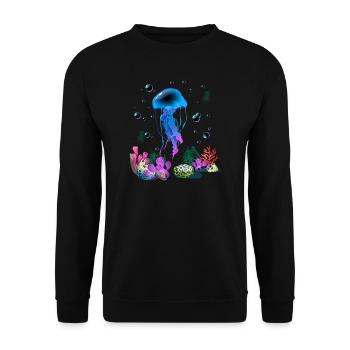 Vacances mer été animaux marins - Sweat-shirt Unisexe - noir - Devant - Alina (178cm) & Michal (187cm)