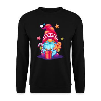 Dessin animé coloré du pop art des elfes de Noël - Sweat-shirt Unisexe - noir - Devant - Alina (178cm) & Michal (187cm)