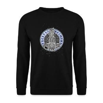 Runes Norse mystical Viking Valhalla symbol - Unisex Sweatshirt - black - Front - Alina (178cm) & Michal (187cm)