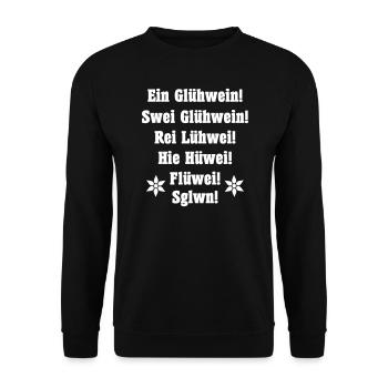 Glühwein lustig Weihnachen Party saufen Alkohol - Unisex Pullover - Schwarz - Vorne - Alina (178cm) & Michal (187cm)