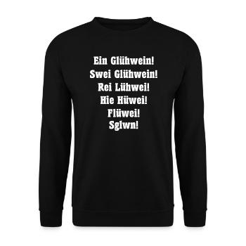 Glühwein betrinken Weihnachtsmarkt saufen Säufer - Unisex Pullover - Schwarz - Vorne - Alina (178cm) & Michal (187cm)