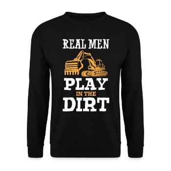 De vrais hommes jouent dans la pelle de terre - Sweat-shirt Unisexe - noir - Devant - Alina (178cm) & Michal (187cm)