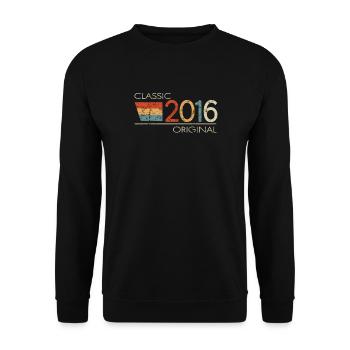 2016 Birthday Classic Original - Unisex Sweatshirt - black - Front - Alina (178cm) & Michal (187cm)