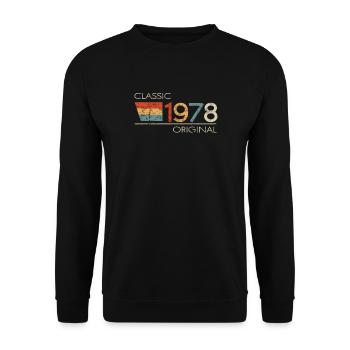 1978 Birthday Classic Original - Unisex Sweatshirt - black - Front - Alina (178cm) & Michal (187cm)