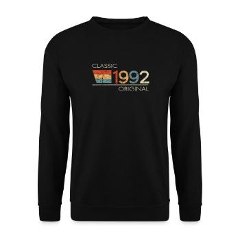 1992 Birthday Classic Original - Unisex Sweatshirt - black - Front - Alina (178cm) & Michal (187cm)