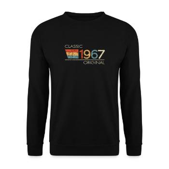 1967 Birthday Classic Original - Unisex Sweatshirt - black - Front - Alina (178cm) & Michal (187cm)