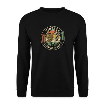 1971 Birthday Vintage All Original Parts - Unisex Sweatshirt - black - Front - Alina (178cm) & Michal (187cm)