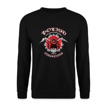 Motorradmuster Polnischer Zoll - Unisex Pullover - Schwarz - Vorne - Alina (178cm) & Michal (187cm)