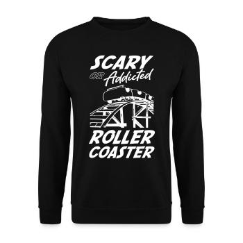 Scary or Addicted Roller Coaster - Unisex Pullover - Schwarz - Vorne - Alina (178cm) & Michal (187cm)