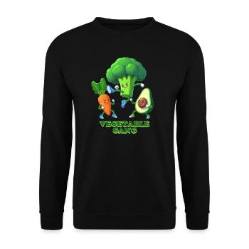 Vegetable Gang Vegan Funny Graphic - Unisex Sweatshirt - black - Front - Alina (178cm) & Michal (187cm)