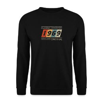1969 Birthday Classic Original II - Unisex Sweatshirt - black - Front - Alina (178cm) & Michal (187cm)