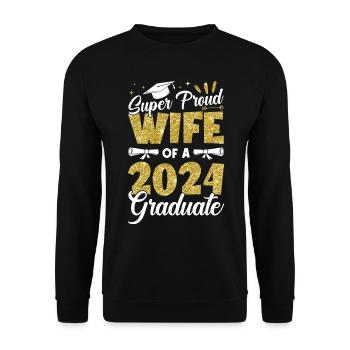 Fière épouse d’un étudiant diplômé de l’université 2024 - Sweat-shirt Unisexe - noir - Devant - Alina (178cm) & Michal (187cm)