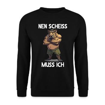 Wild boar fuck I have to wilderness forest - Unisex Sweatshirt - black - Front - Alina (178cm) & Michal (187cm)