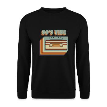 80s Vibe 80s 1980s Party 80s - Unisex Sweatshirt - black - Front - Alina (178cm) & Michal (187cm)