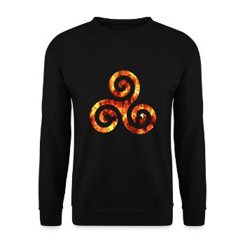 keltisches symbol 1 feuer - Unisex Pullover - Schwarz - Vorne - Alina (178cm) & Michal (187cm)
