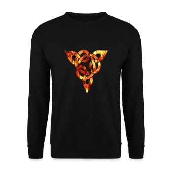 noeud celtique 6 feu - Sweat-shirt Unisexe - noir - Devant - Alina (178cm) & Michal (187cm)
