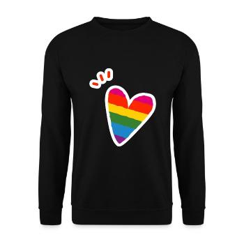 LGBTQ Coeur Pride Égalité lgbtq+ - Sweat-shirt Unisexe - noir - Devant - Alina (178cm) & Michal (187cm)