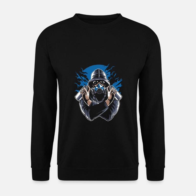 Graffiti Sprayer mit Gasmaske (0025) - Unisex Pullover - Schwarz