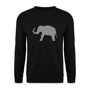 014 - Elefant Streifen - Unisex Pullover - Schwarz - Vorne - Alina (178cm) & Michal (187cm)