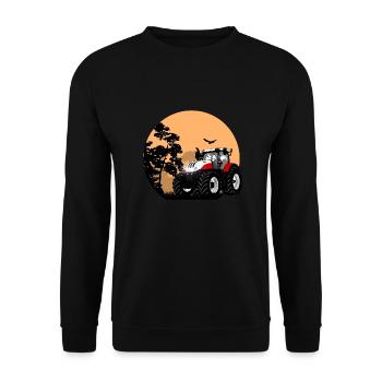 Traktor - Schlepper - Landwirt - Bauer - Unisex Pullover - Schwarz - Vorne - Alina (178cm) & Michal (187cm)