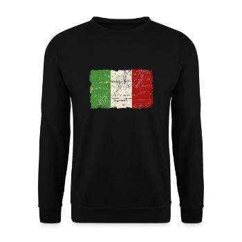 Italy Flag - Vintage Look - Sweat-shirt Unisexe - noir - Devant - Alina (178cm) & Michal (187cm)