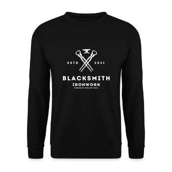 Blacksmith Iron Work DESIGN BY PHILIPP - Unisex Pullover - Schwarz - Vorne - Alina (178cm) & Michal (187cm)
