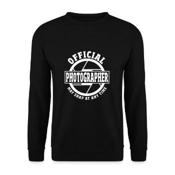 Official Photographer May Snap At Any Time - Unisex Pullover - Schwarz - Vorne - Alina (178cm) & Michal (187cm)
