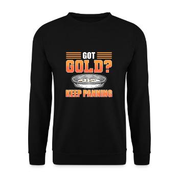 Metalldetektor Gold Panner Gold Digger Kostüm - Unisex Pullover - Schwarz - Vorne - Alina (178cm) & Michal (187cm)