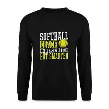 Entraîneur de softball Comme un entraîneur de baseball, mais - Sweat-shirt Unisexe - noir - Devant - Alina (178cm) & Michal (187cm)