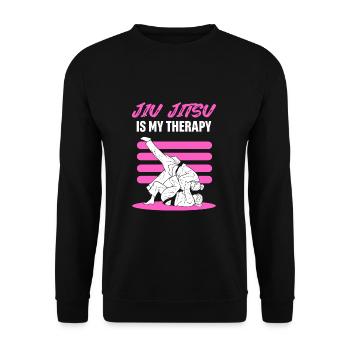Der Kampf gegen Karate Judo Jiu Jitsu ist meine - Unisex Pullover - Schwarz - Vorne - Alina (178cm) & Michal (187cm)