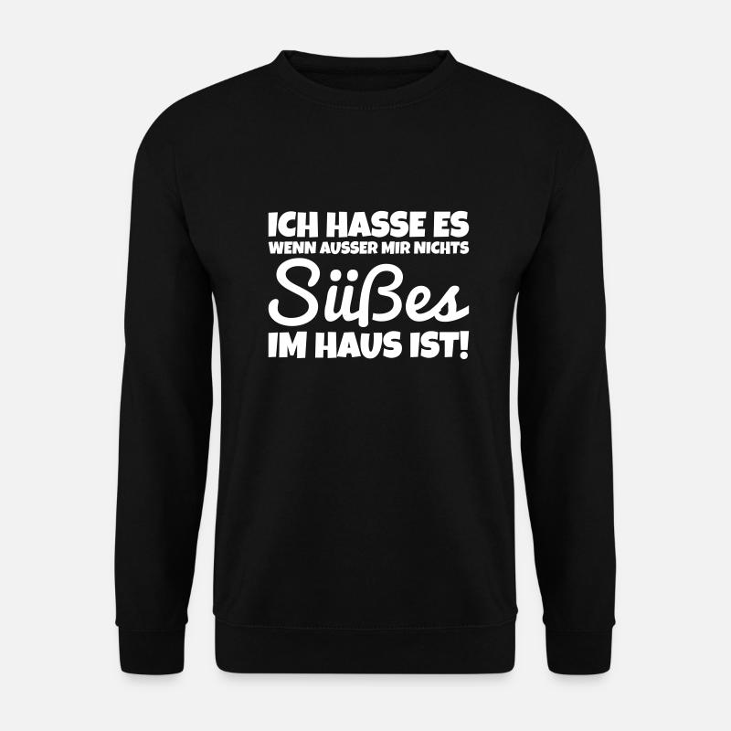 Spruch für alle Naschkatzen, die Süßes lieben - Unisex Pullover - Schwarz