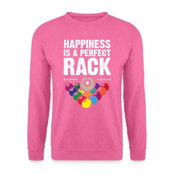 Happiness Is A Perfect Rack Billiards - Unisex Pullover - Pink - Vorne