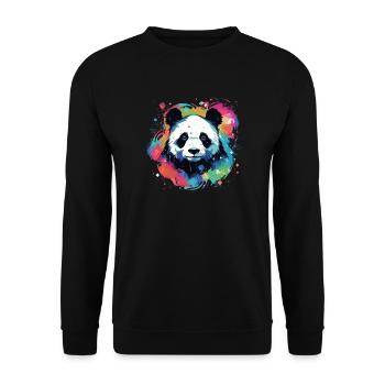 Panda Bear Paint - Unisex Sweatshirt - black - Front - Alina (178cm) & Michal (187cm)