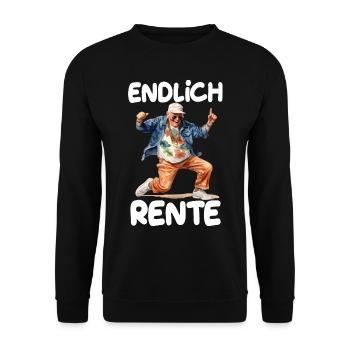Endlich Rente Senior Tanzen - Unisex Pullover - Schwarz - Vorne - Alina (178cm) & Michal (187cm)