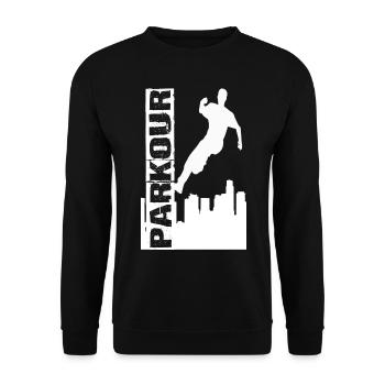 Parkour - Unisex Sweatshirt - black - Front - Alina (178cm) & Michal (187cm)