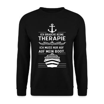 Ich Muss Nur Auf Mein Boot für einen - Unisex Pullover - Schwarz - Vorne - Alina (178cm) & Michal (187cm)