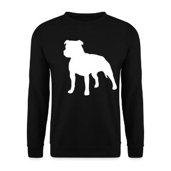 stafford © - www.dog-power.nl - Unisex Pullover - Schwarz - Vorne - Alina (178cm) & Michal (187cm)