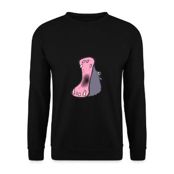 Nilpferd - Unisex Pullover - Schwarz - Vorne - Alina (178cm) & Michal (187cm)