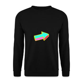 Pfeil - Unisex Pullover - Schwarz - Vorne - Alina (178cm) & Michal (187cm)