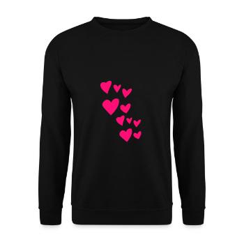 Cœurs - Sweat-shirt Unisexe - noir - Devant - Alina (178cm) & Michal (187cm)