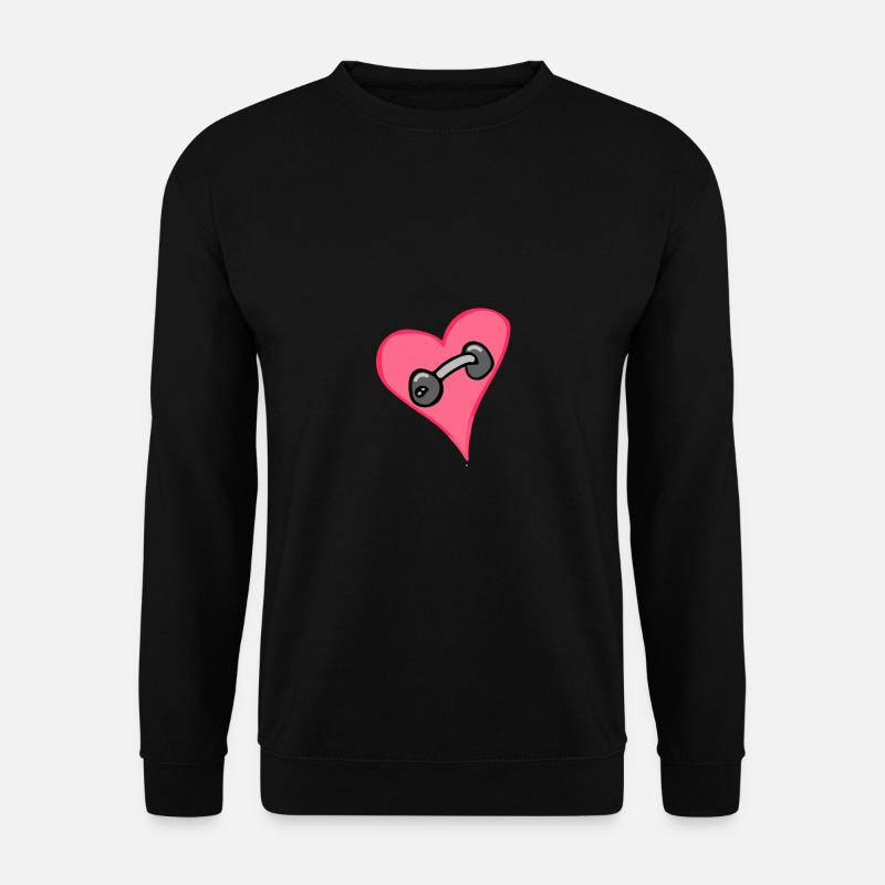 Herz - Lustig - Hantel - Unisex Pullover - Schwarz