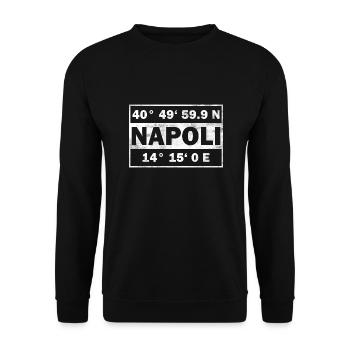 Napoli Coordinates City Italy Naples - Unisex Sweatshirt - black - Front - Alina (178cm) & Michal (187cm)