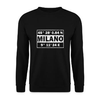 Milano Koordinaten Stadt Italien Mailand - Unisex Pullover - Schwarz - Vorne - Alina (178cm) & Michal (187cm)