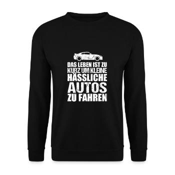 Das Leben ist zu kurz - Unisex Pullover - Schwarz - Vorne - Alina (178cm) & Michal (187cm)