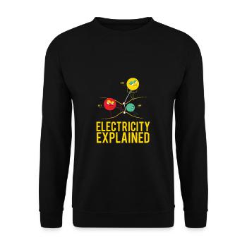 Electricity Explained Physique | Funny professeur nerd - Sweat-shirt Unisexe - noir - Devant - Alina (178cm) & Michal (187cm)