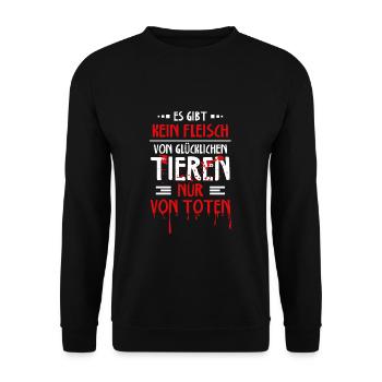 Animal Cruelty Vegan Happy Animals Saying - Unisex Sweatshirt - black - Front - Alina (178cm) & Michal (187cm)